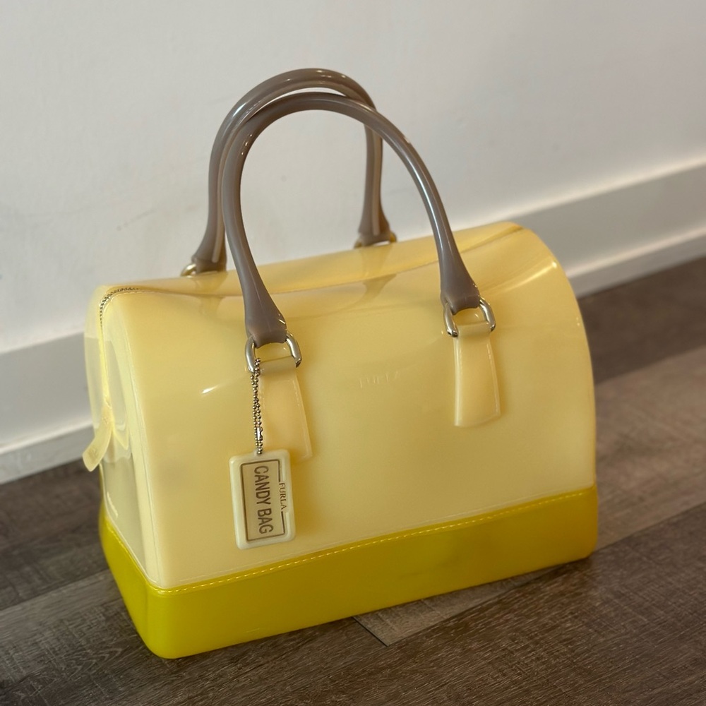 Furla yellow jelly candy bag.